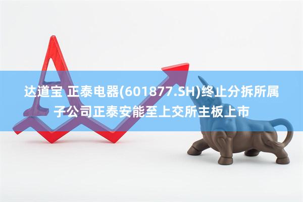 达道宝 正泰电器(601877.SH)终止分拆所属子公司正泰安能至上交所主板上市